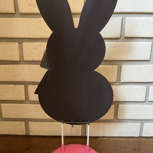 Debi Lilly Yellow Green Easter Bunny Rabbit Metal Standing Décor, 2 Qty - NWT - Picture 3 of 7